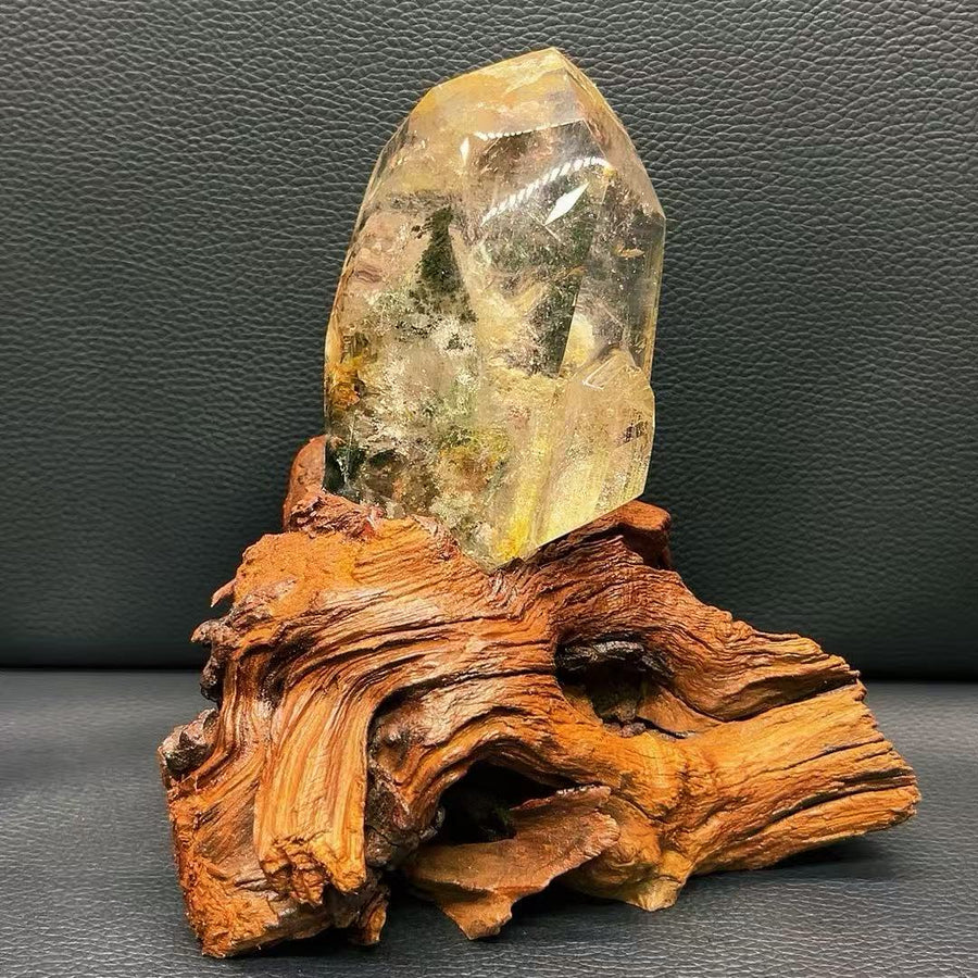 5A510G  Multi-color Phantom Quartz Crystal Point Ornament