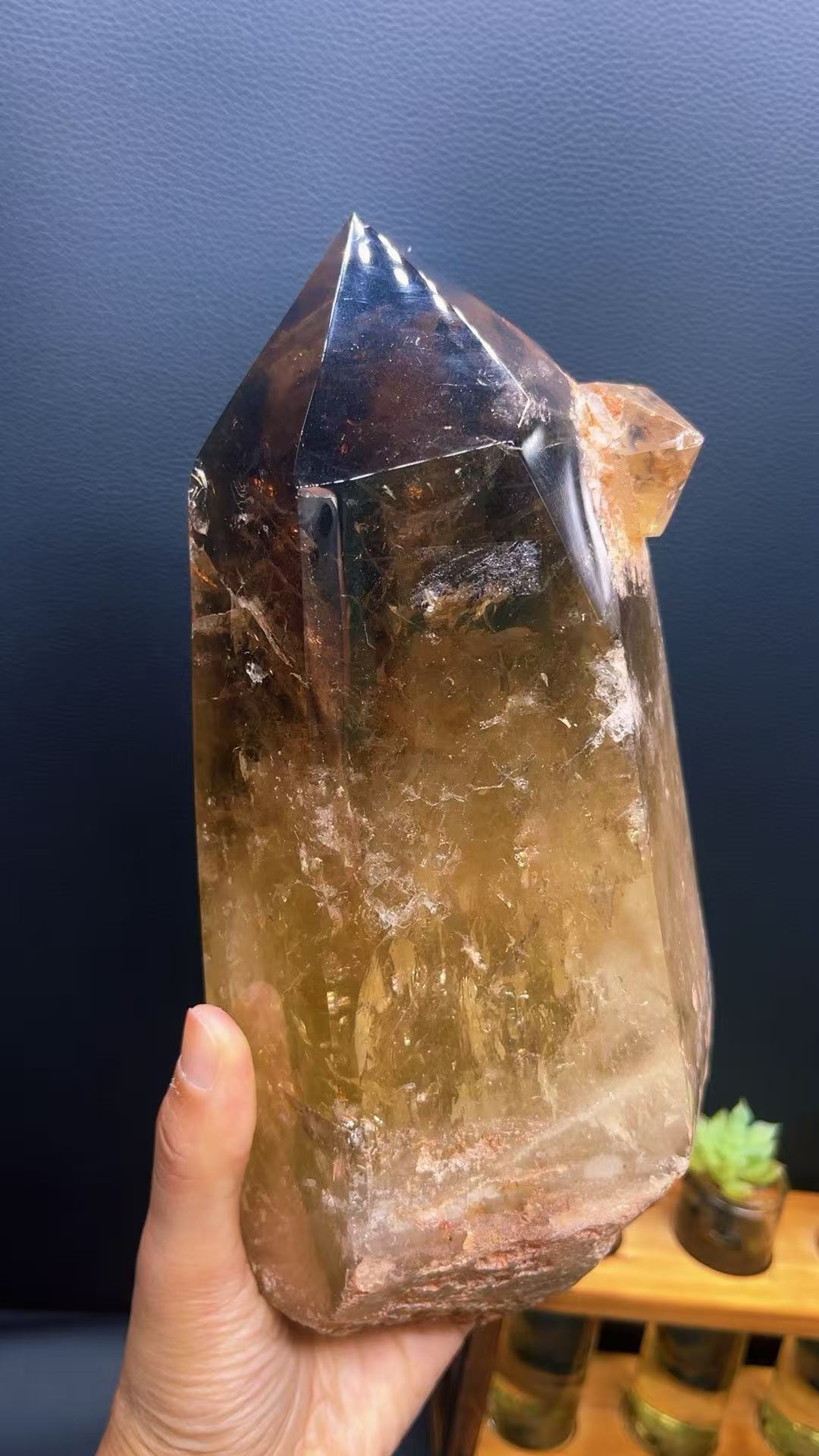 5A 2320G  Rainbow Citrine Large Pillar Ornament