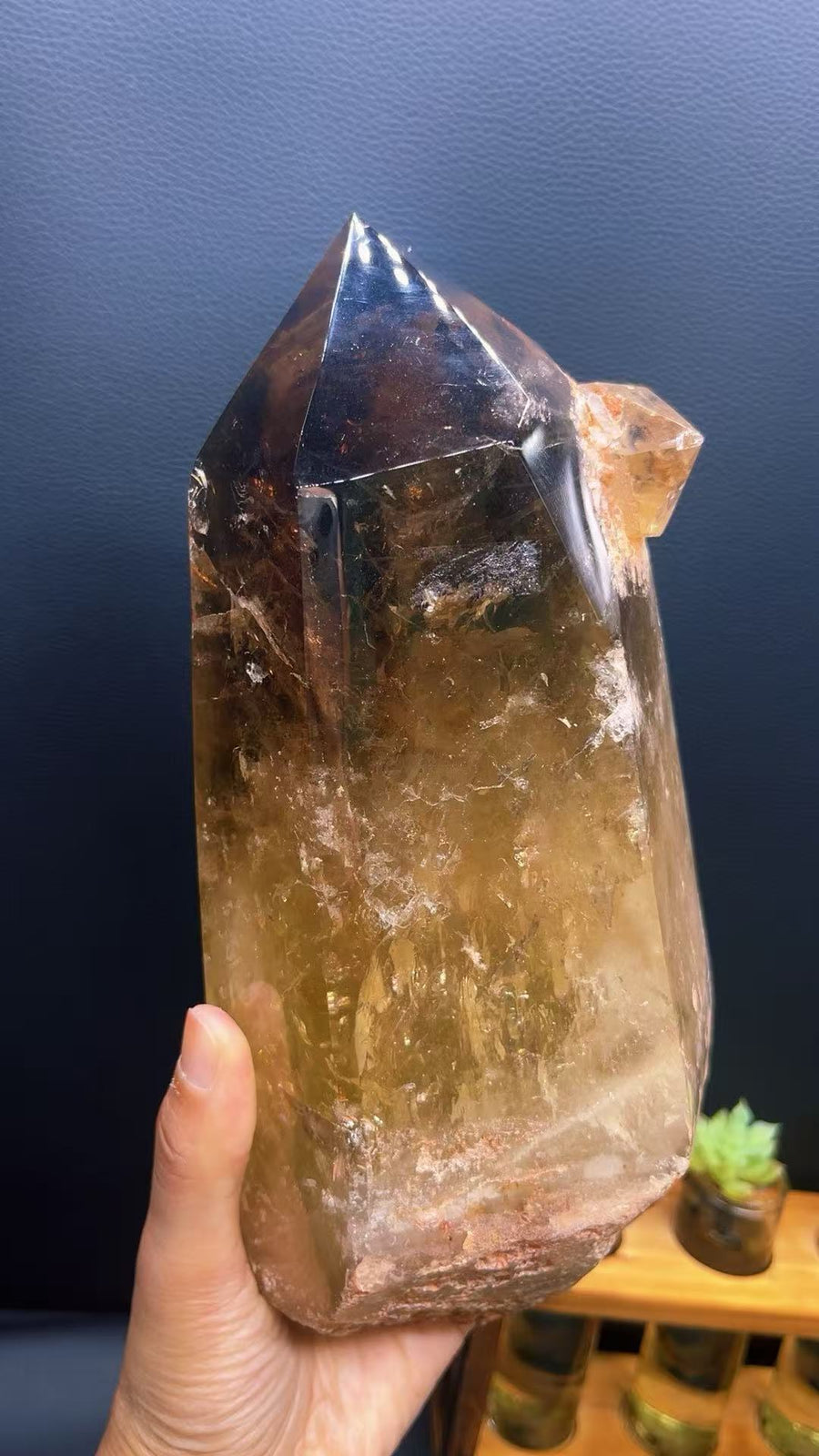 5A 2320G  Rainbow Citrine Large Pillar Ornament