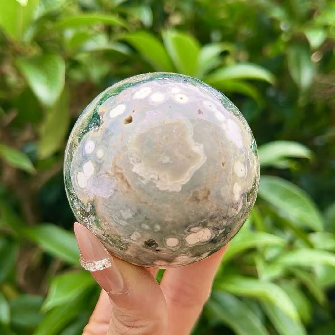 5A300G   Vivid Veined Eight-gen Ocean Jasper Orb
