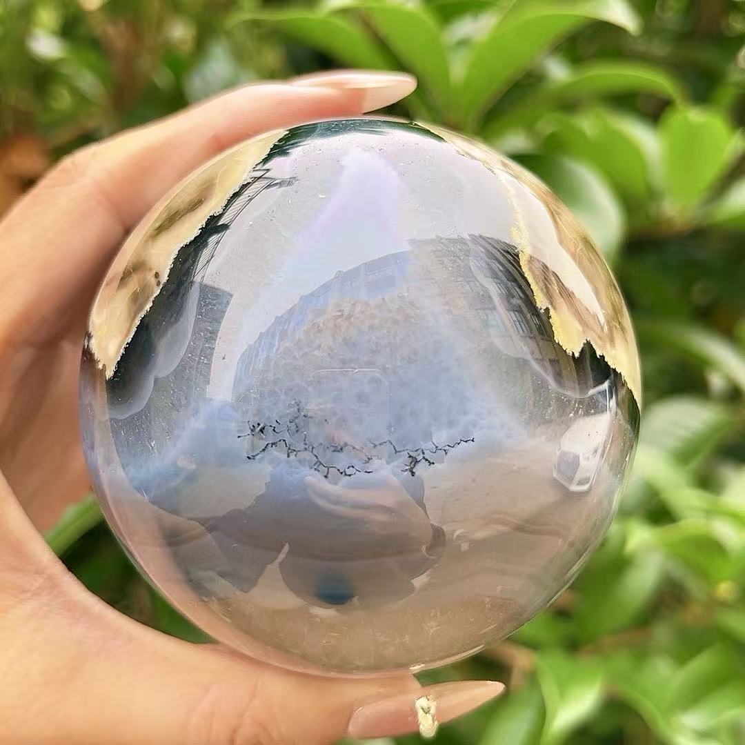 5A620G   Fiery Veined Volcanic Agate Sphere