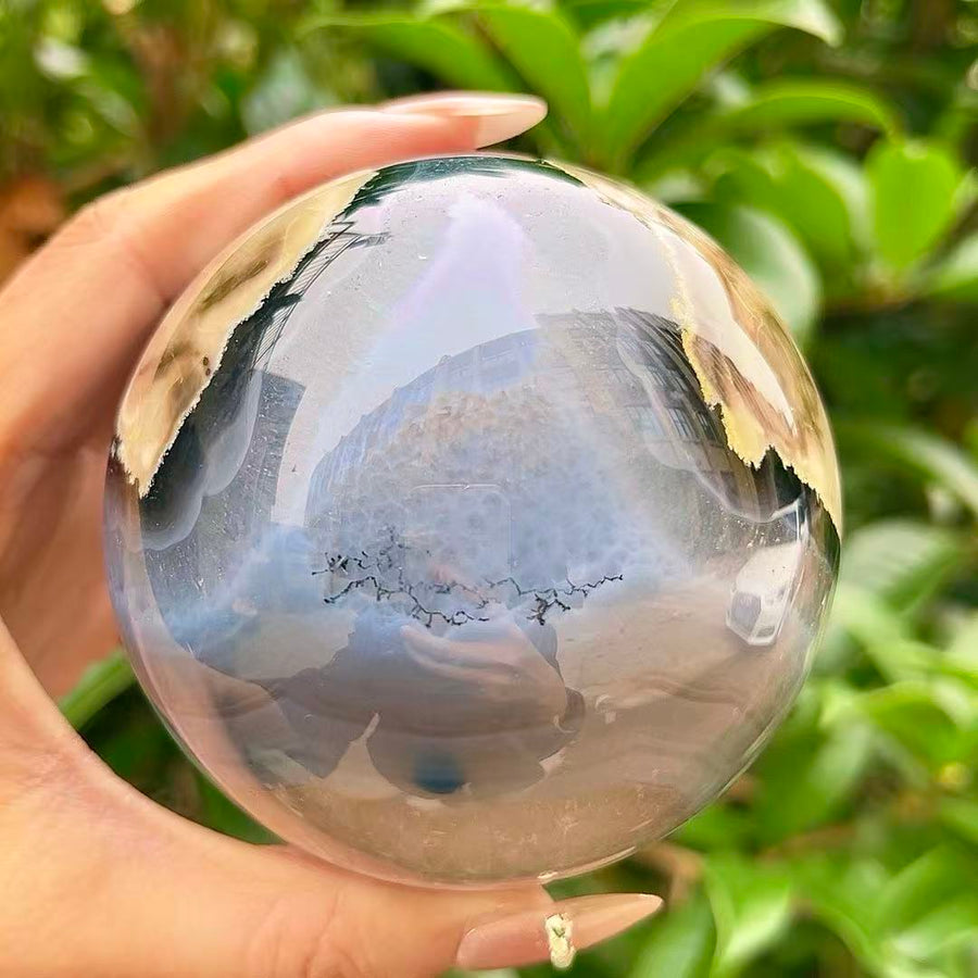 5A620G   Fiery Veined Volcanic Agate Sphere