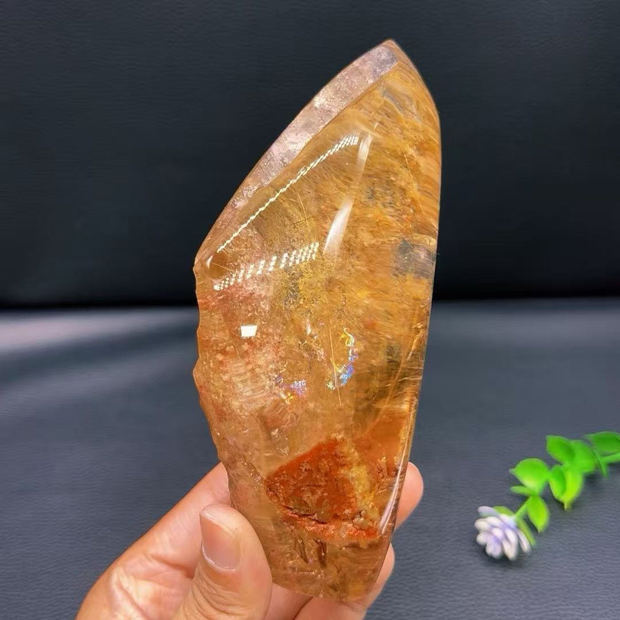 5A 610G  Lrregulark Rutilated and Multicolor Phantom  Quartz specimen