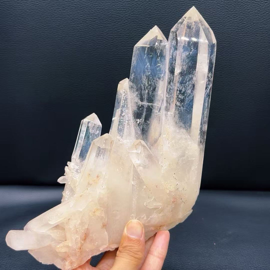5A 1020G   Natural  High-Clarity Blue needle clear  Quartz  Cluster