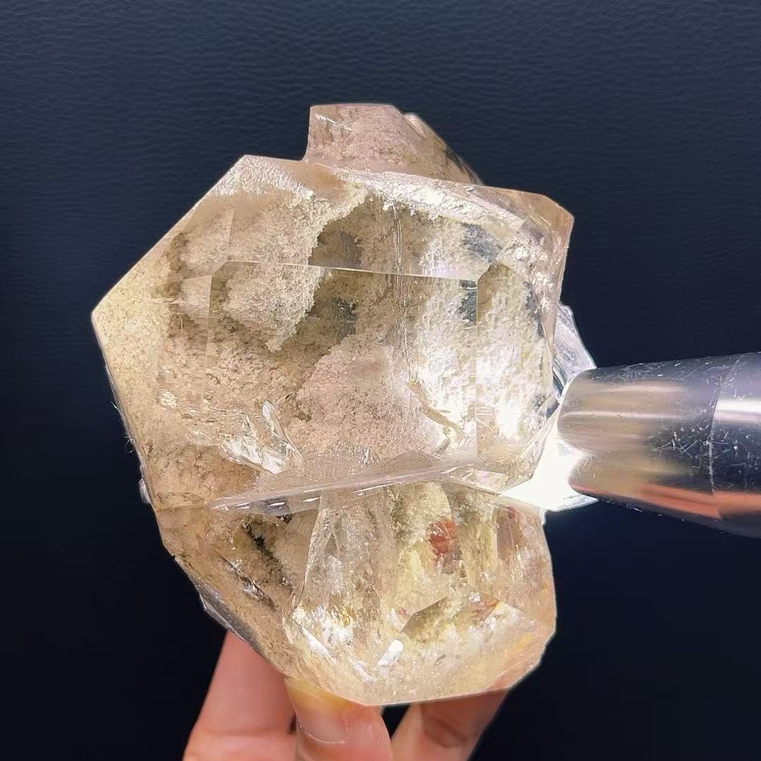 5A 450G    Natural White Phantom Quartz Cluster Ornament