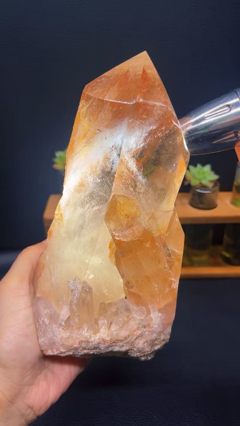 5A 1690 G  Fire  Quartz Hexagonal  Crystal