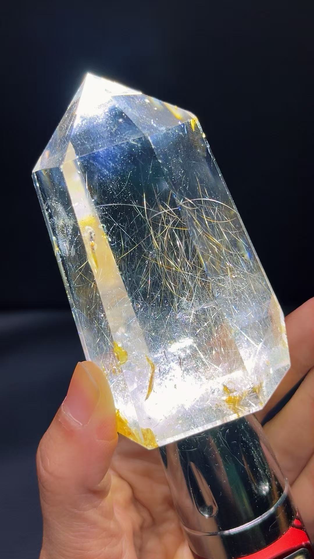 5A 230G   Natural  Crystal  Rutilated Quartz Golden healer