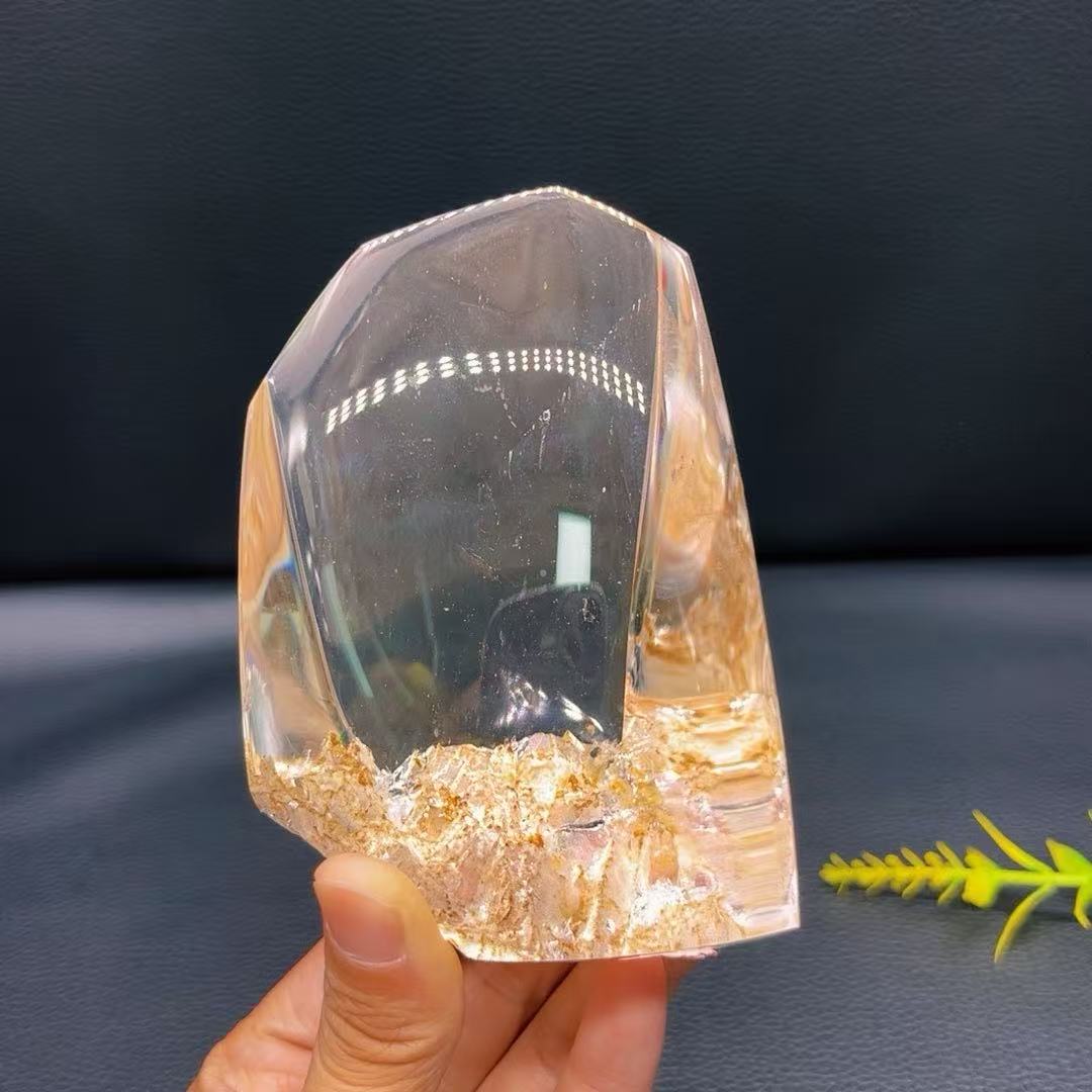 5A 650G   Sparkling Clear Quartz Gum Flower Irregular Ornament