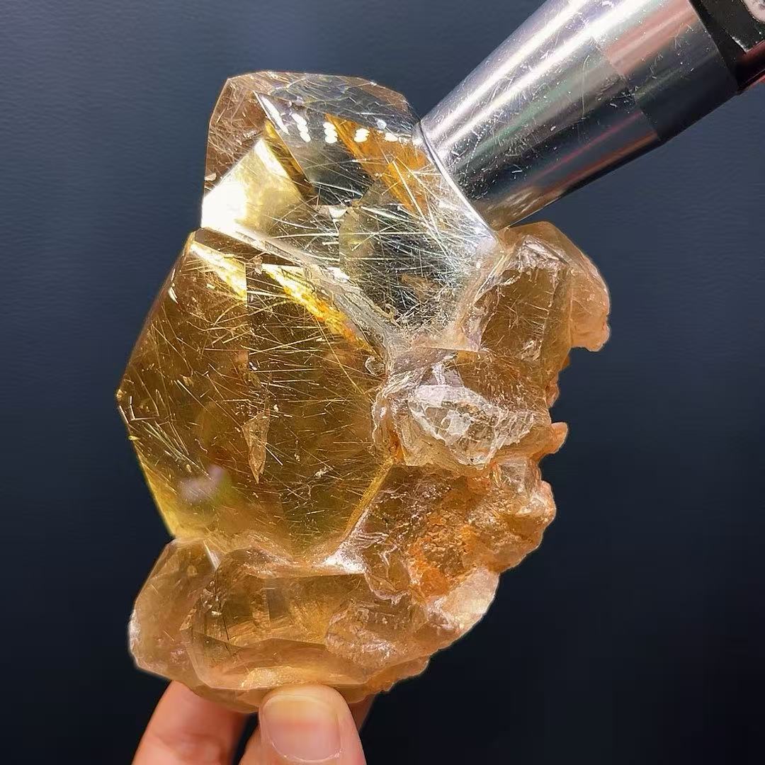 5A 650G   Black Rutilated & Smoky Quartz Cluster Ornament