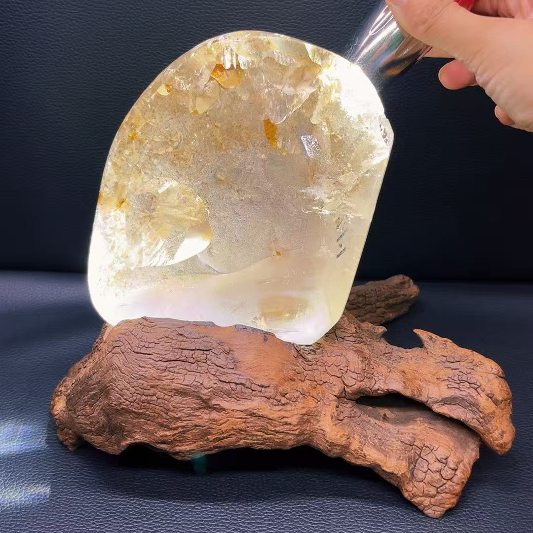 5A 1800G   Sparkling Clear Quartz Gum Flower Irregular Ornament