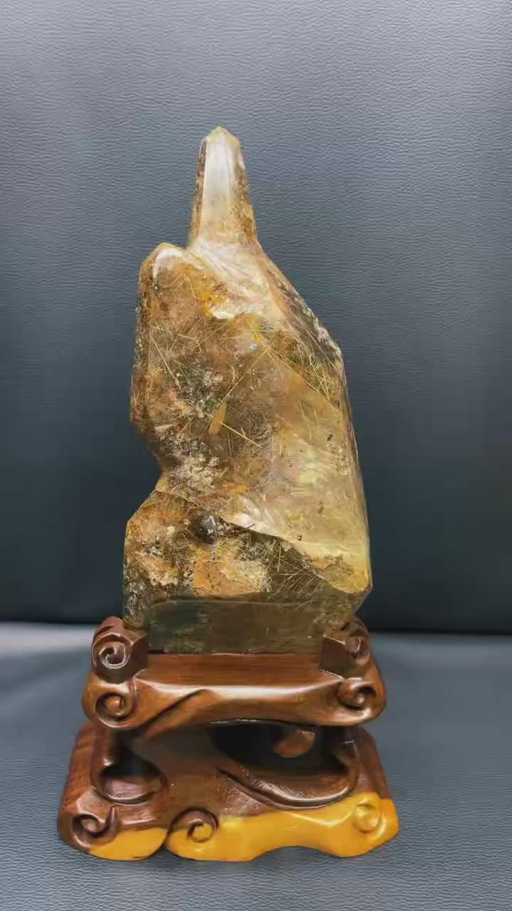 5A 2500G    Natural  Golden Rutilated Quartz Large Display