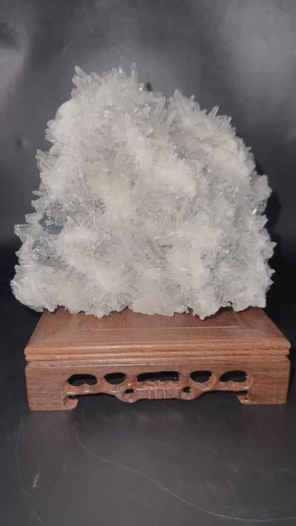A00056 sparkly clarity clear quartz mixed specularite cluster