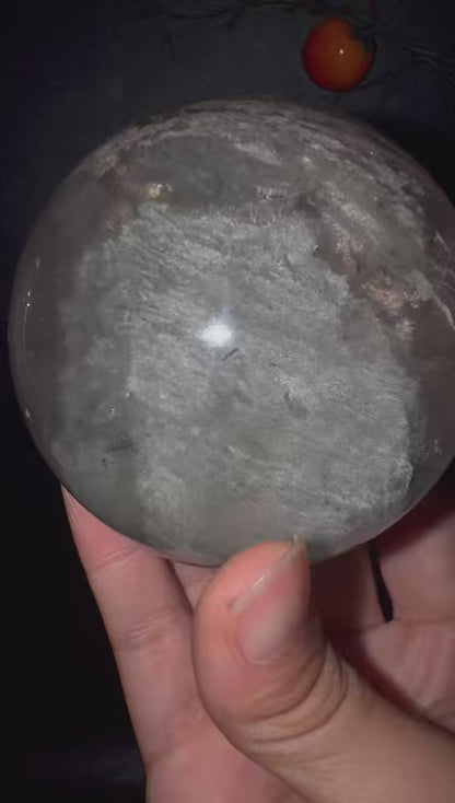 A00186  Rare natural powerful phantom garden mountain sphere with rainbow