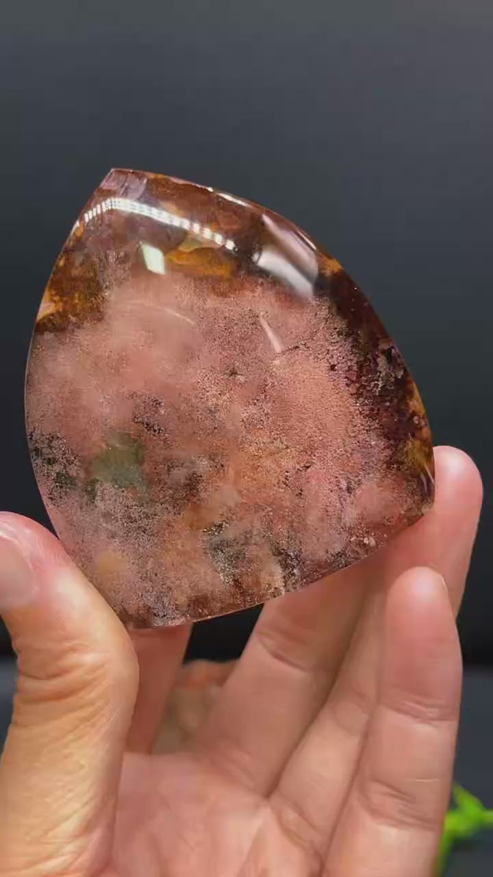 5A220 G  Natural Multicolor Phantom Quartz Point