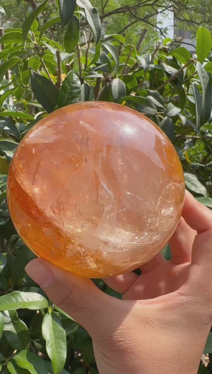 A00043 gorgeous clear fire quartz sphere