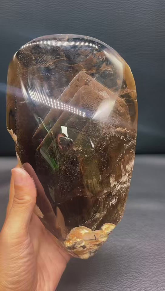 5A 2300G   Smoky Crystal Hidden Mountain Large Ornament