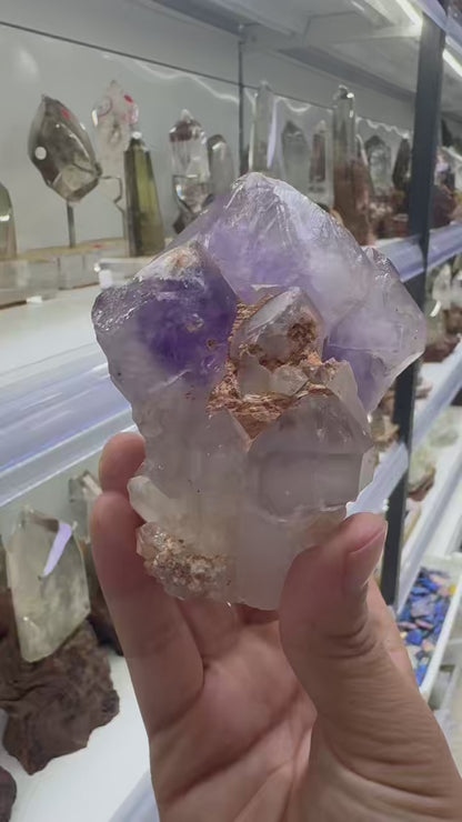 A00232 Rare natural highest quality castle shape Bolivia amethyst cluster withfree holder