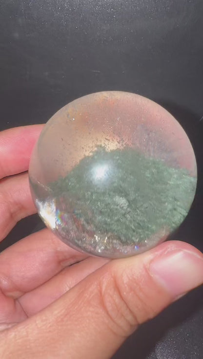 A00221 Rare natural highest quality very pretty green jungle layer garden sphere