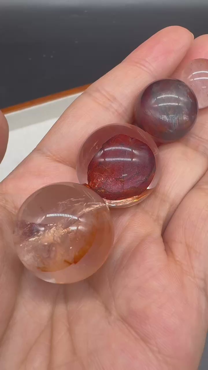 A00035 super higher quality handpick firequartz sphere bead