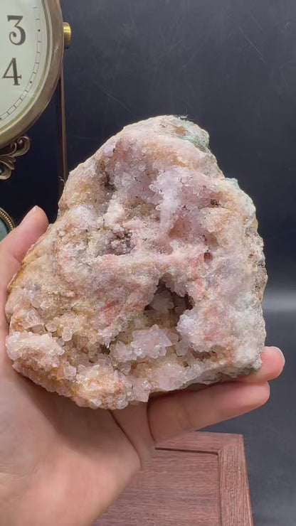 A00135 rare beautiful raw mountain druzy  pink amethyst specimen