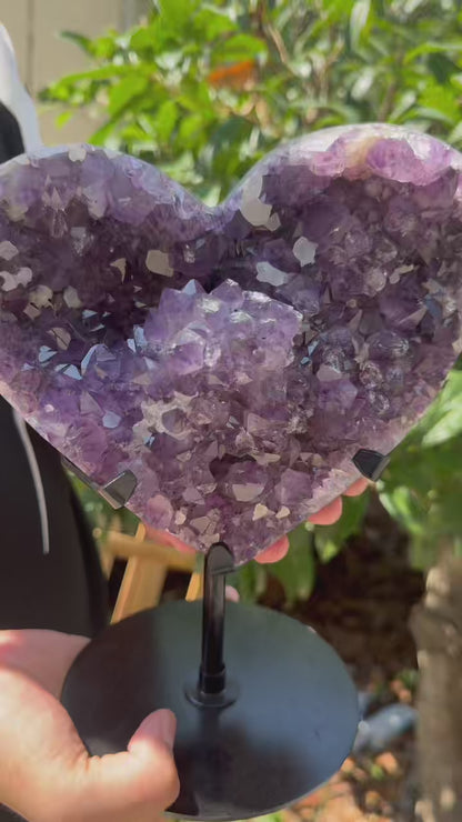 A00141 rare gorgeous dark amethyst mixed calacite come from brazil