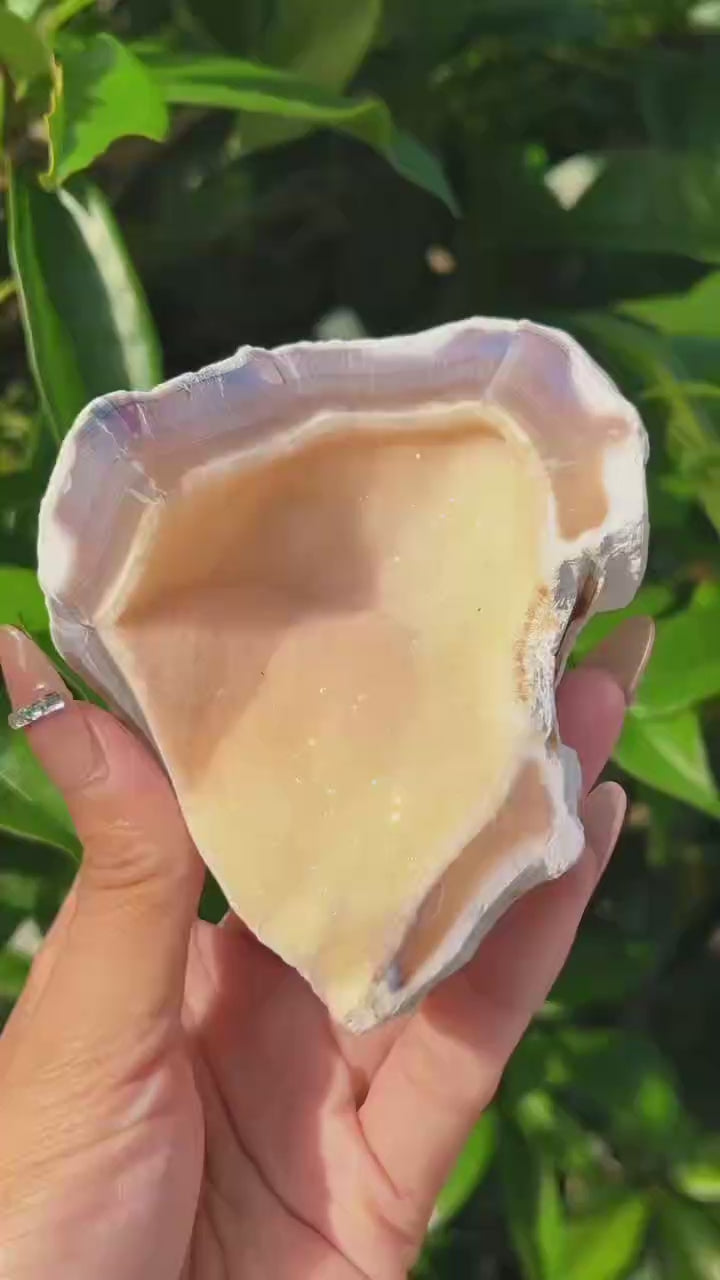 5A  230G Raw Agate  Soft sugar druzy  Crystal geode shell shape home decration