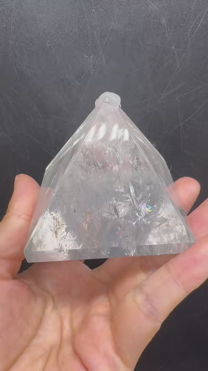 A00225 Rare natural highest quality asai rainbow clear quartz pyramid