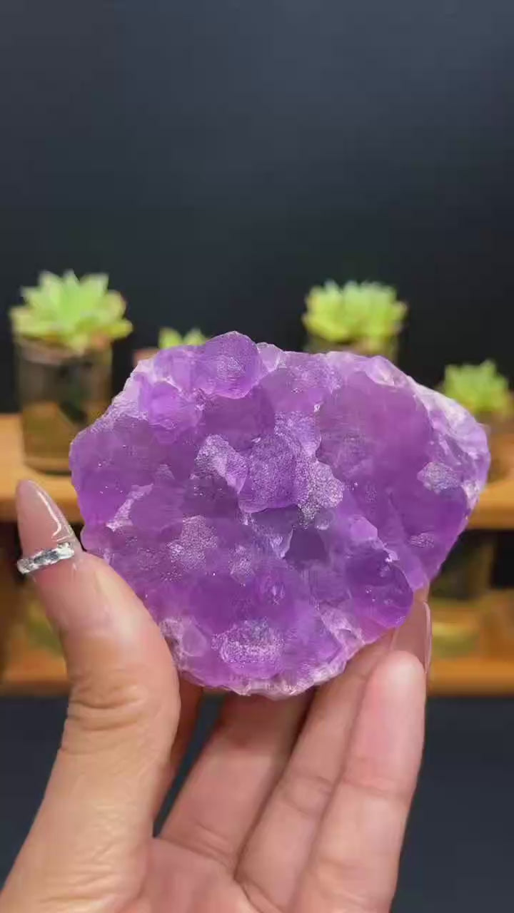 5A  120GExquisite Natural Purple Edge Cubic Fluorite Crystal Specimen | Guizhou
