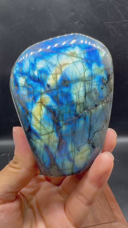 A00096 Natural full blue mixed sun flash labradorite free form