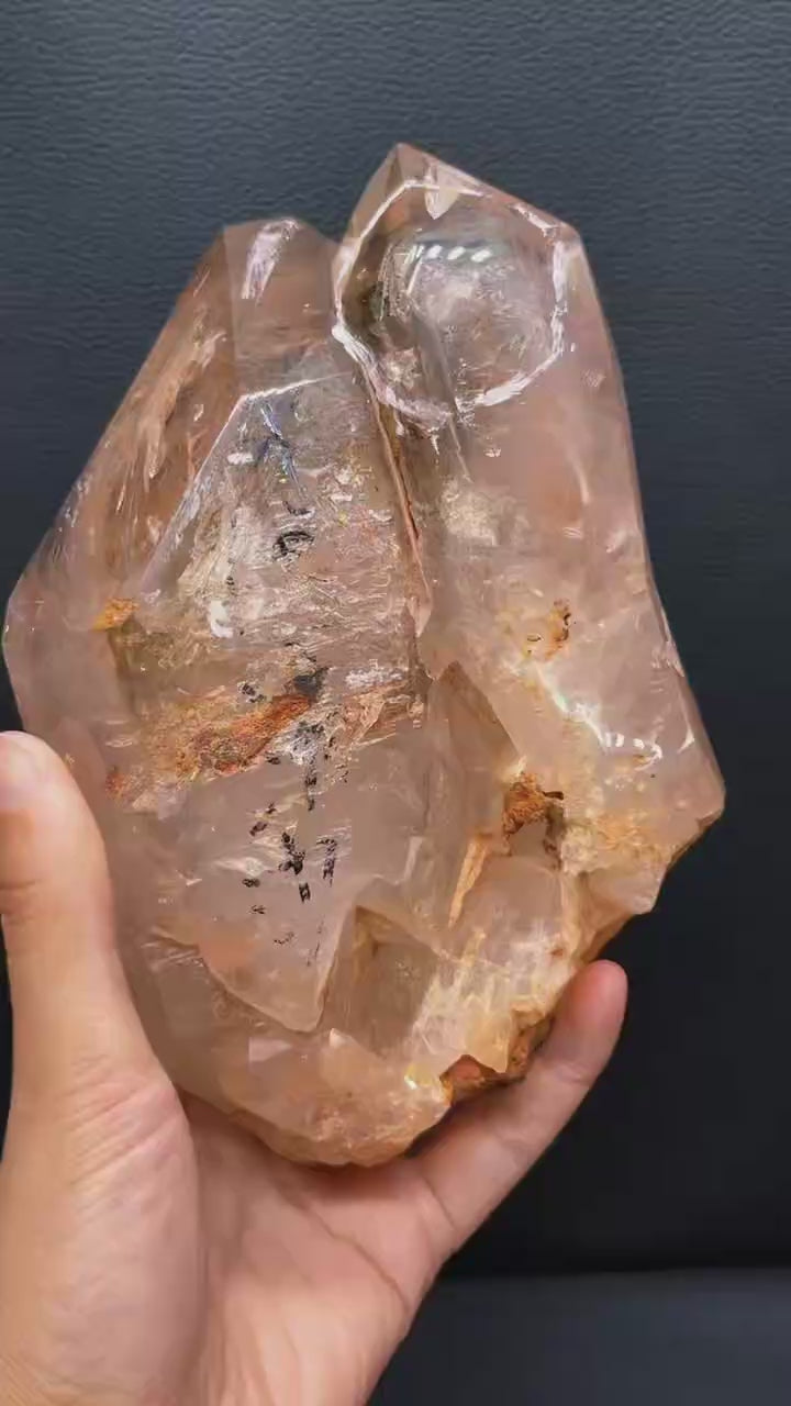 5A 2030G  Natural  Skeletal Crystal Specimen With Water-bearing and Inclusions