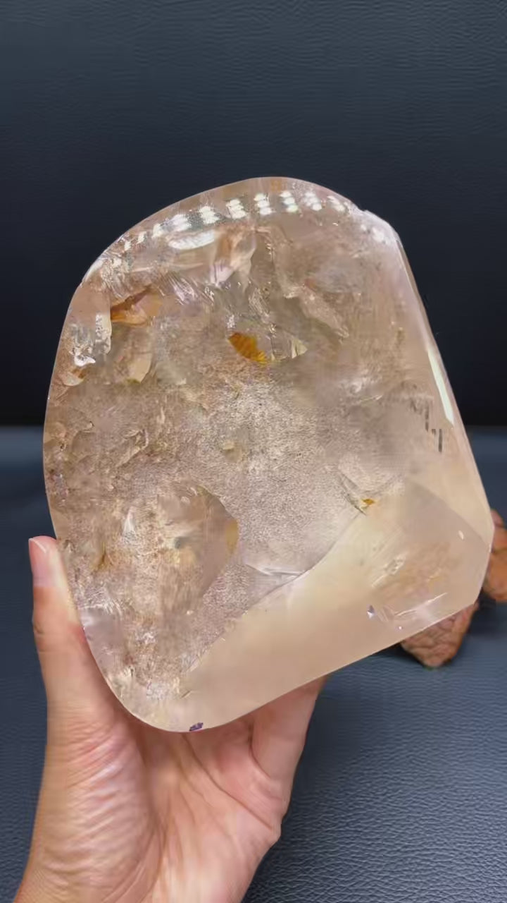 5A 1800G   Sparkling Clear Quartz Gum Flower Irregular Ornament