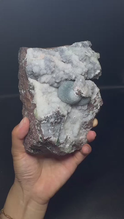 A00021  Natural blue berry  malachite mineral specimen