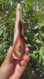 A00158 very pretty onyx / carneline cone shape tower