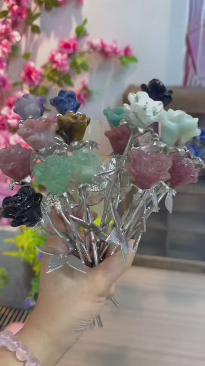 A00138 beautiful festival natural crystal double flower