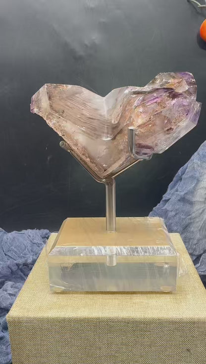 A00227 Rare natural highest quality polished super seven the shape resembles fly bird