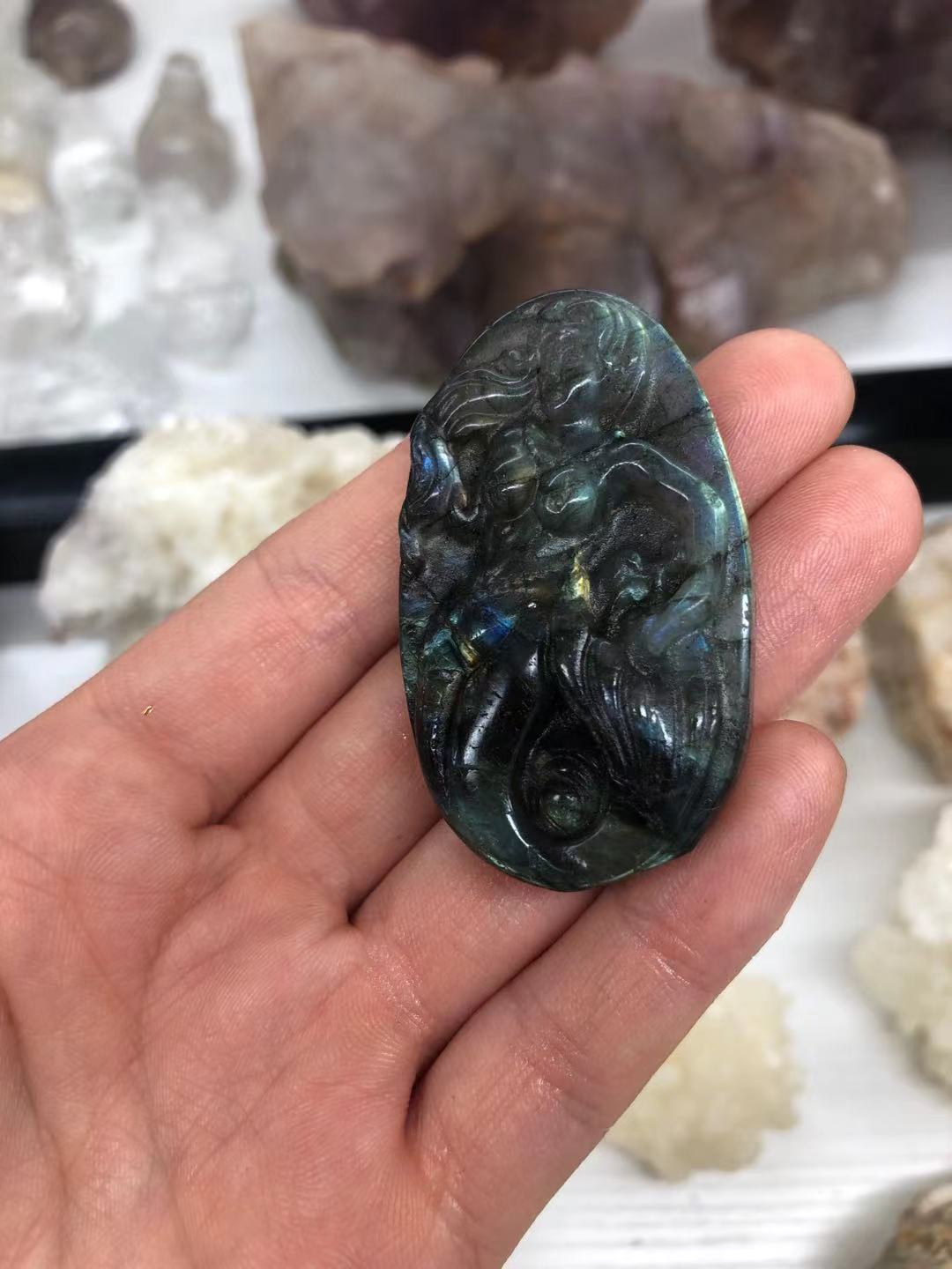 Labradorite carving