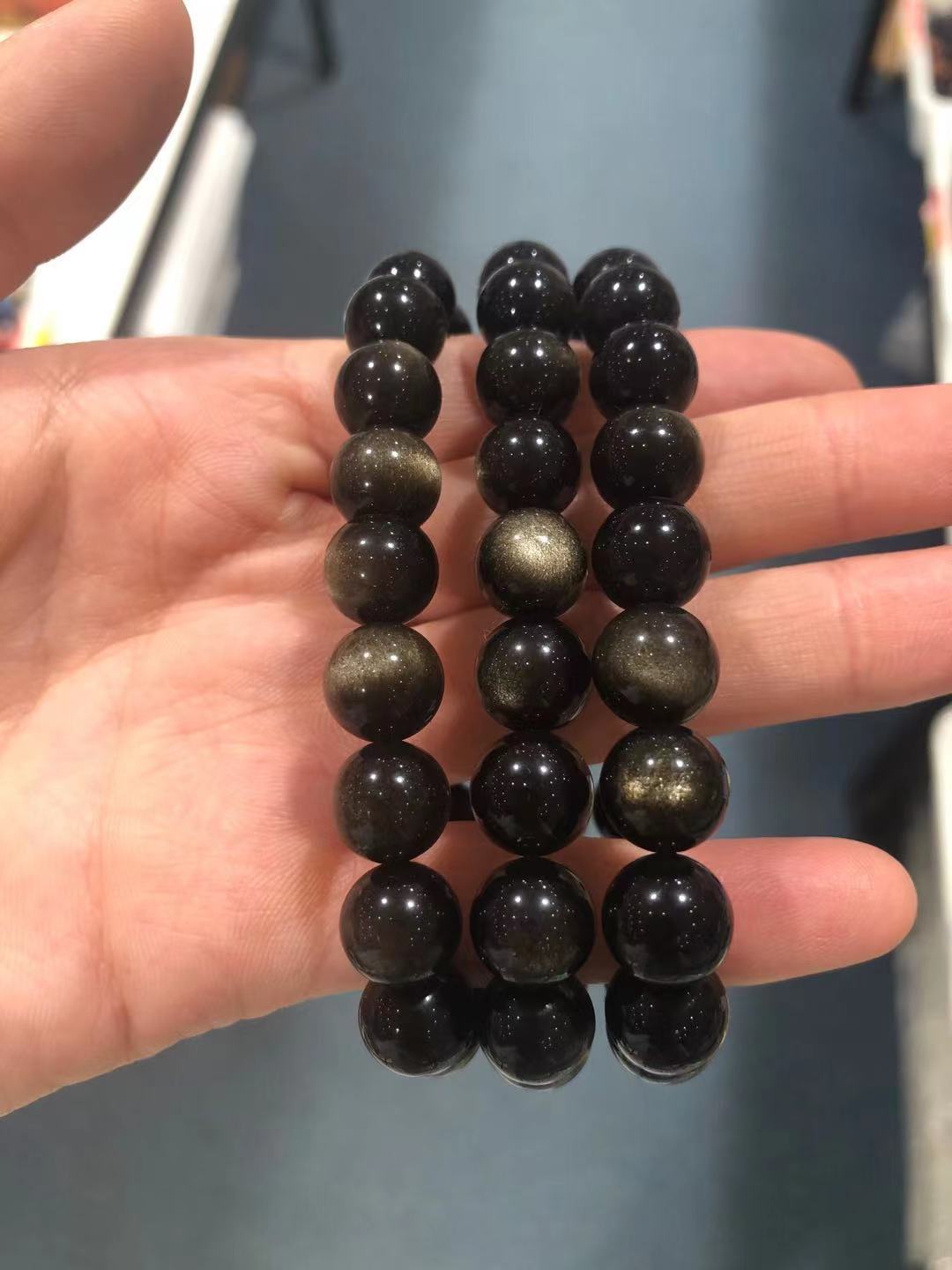 Gold obsidian bracelet