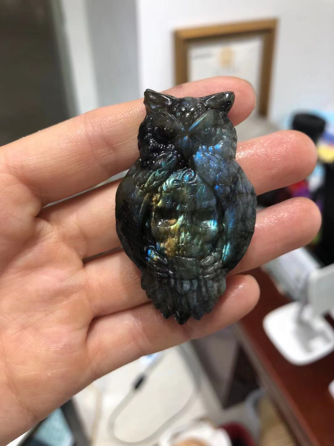 Labradorite carving