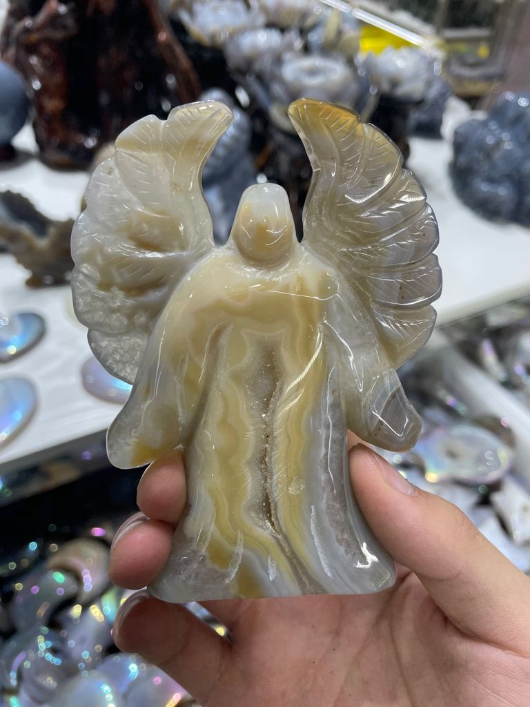 Druzy agate angel