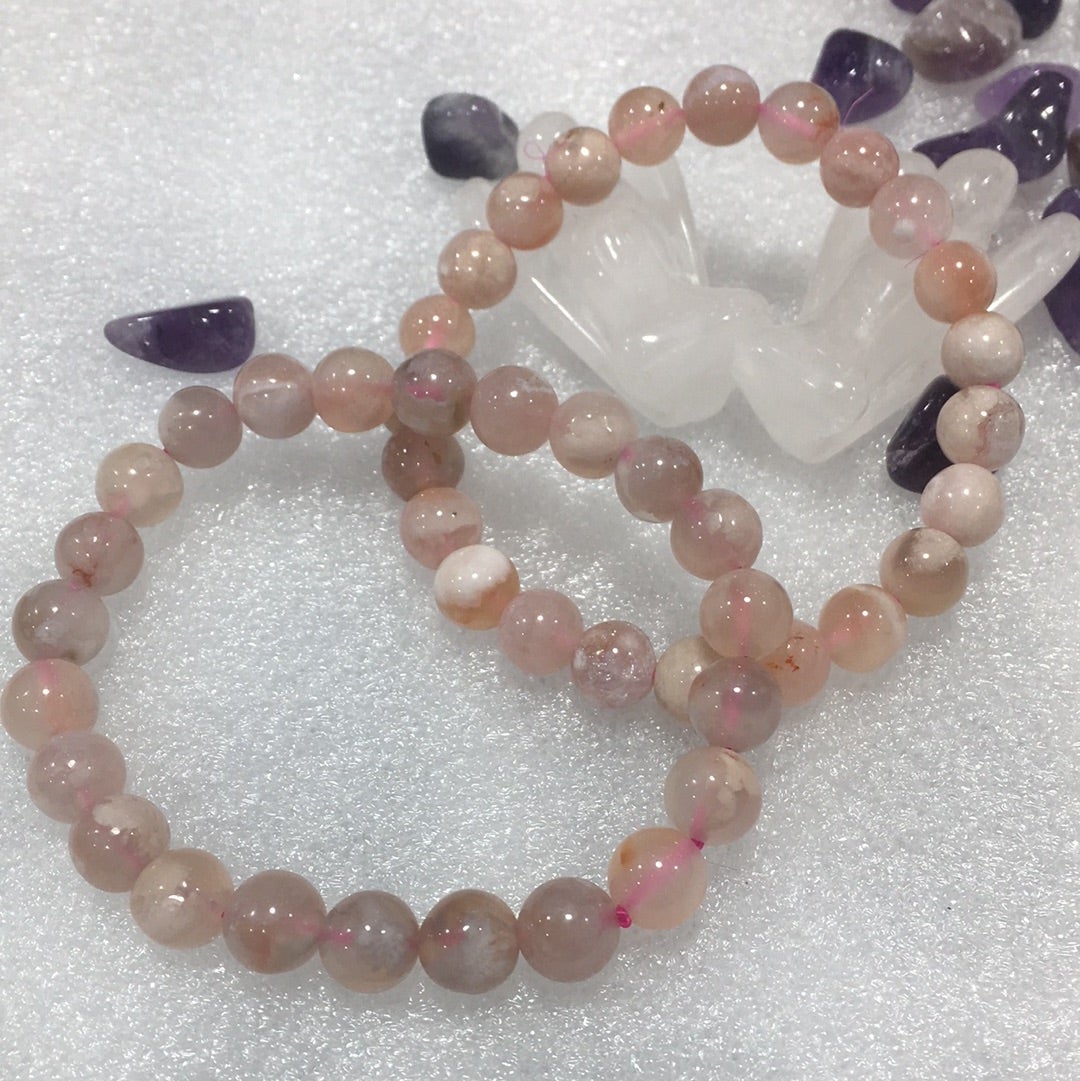 Flower agate bracelet