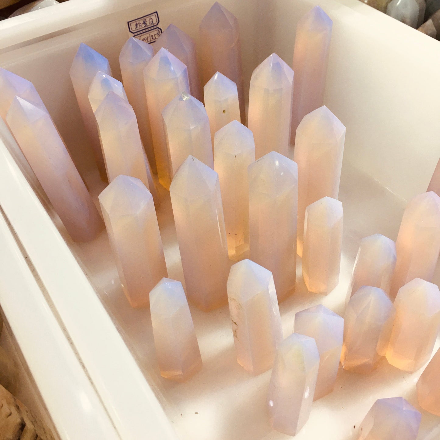 Pink opalite tower