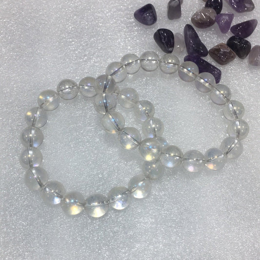 Aura clear quartz bracelet