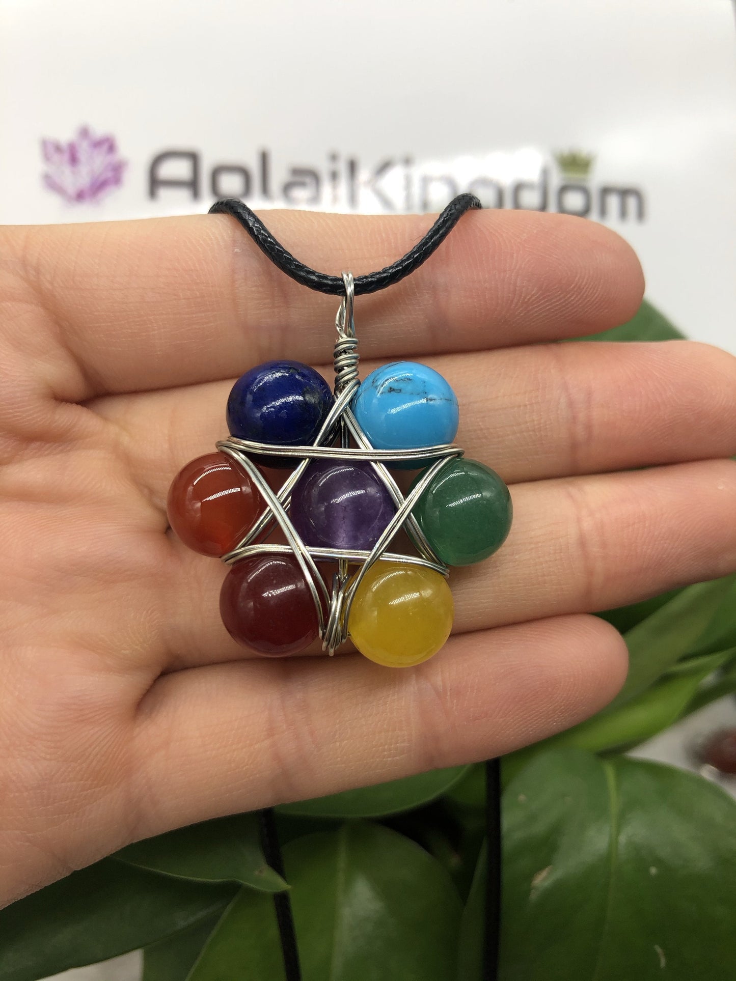 Seven chakra pendent