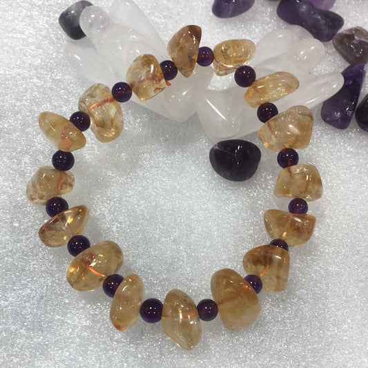 Amethyst and citrine bracelet