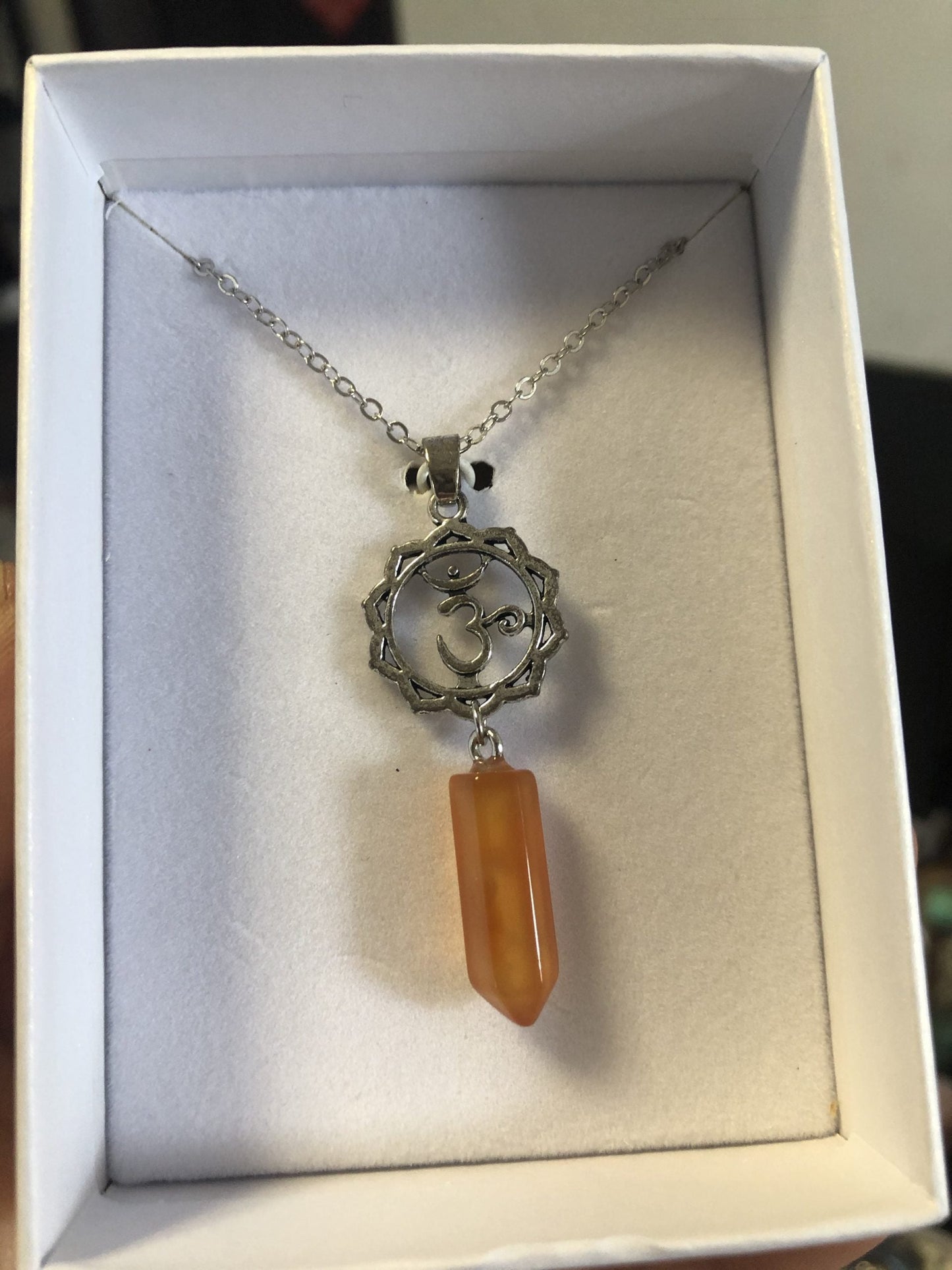 carnelian/aventurine/rosequartz pendent