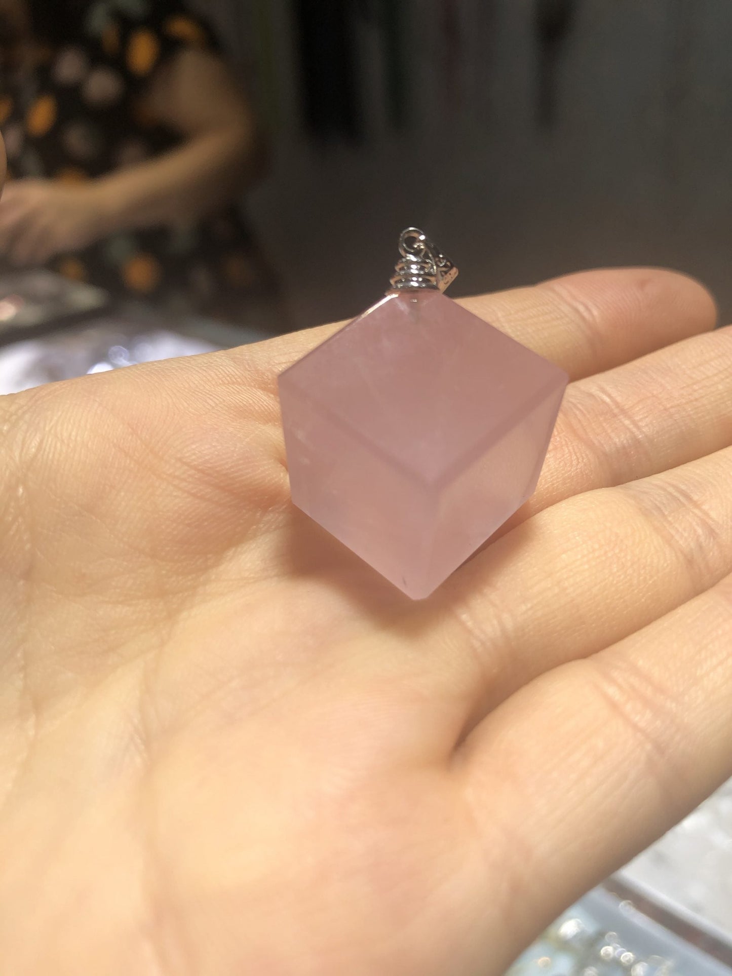 Rose quartz  sugar pendent