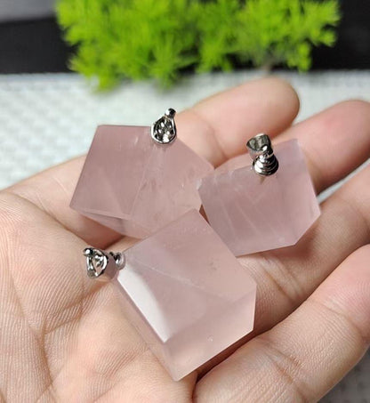 Rose quartz  sugar pendent