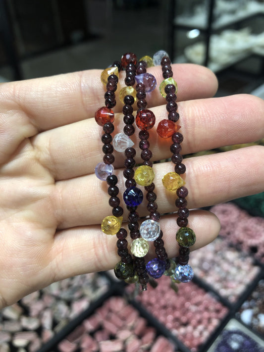 Garnet bracelet colorful