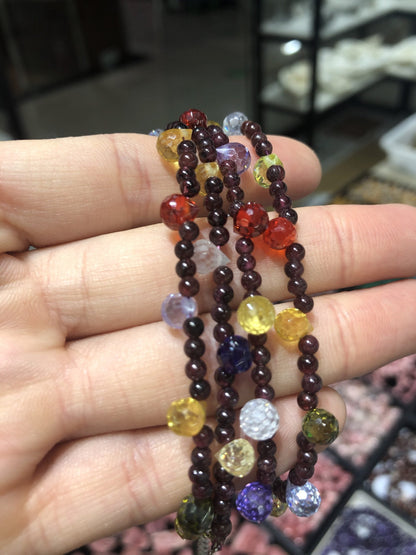 Garnet bracelet colorful