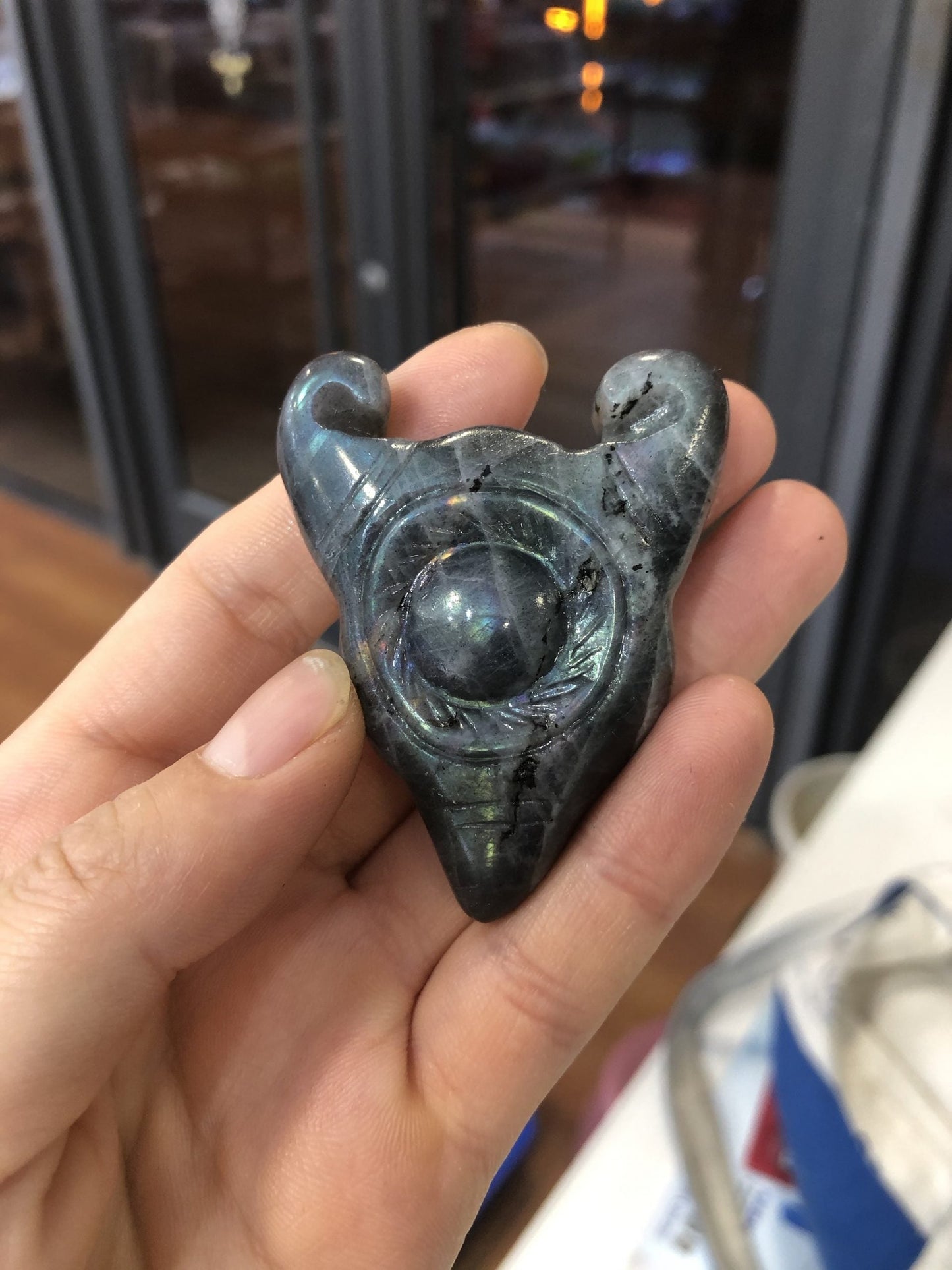 Labradorite owl /sheep's head